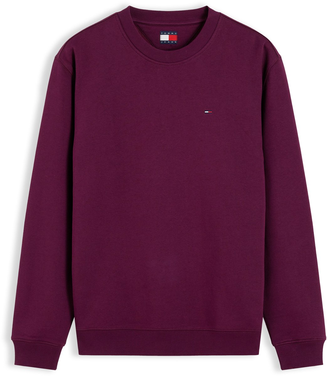 Tommy Jeans Trui Tjm Reg S Flag Crew Ext Dm0dm20741 V11 Calypso Berry Mannen Rood