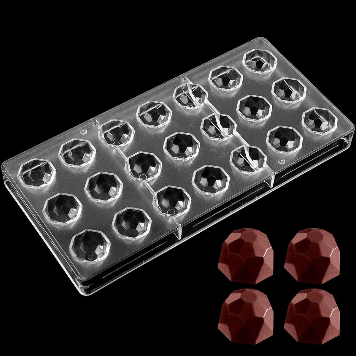 Elzusha - Transparante Chocolade Mal met 21 Gaten - Herbruikbaar voor DIY Chocolade