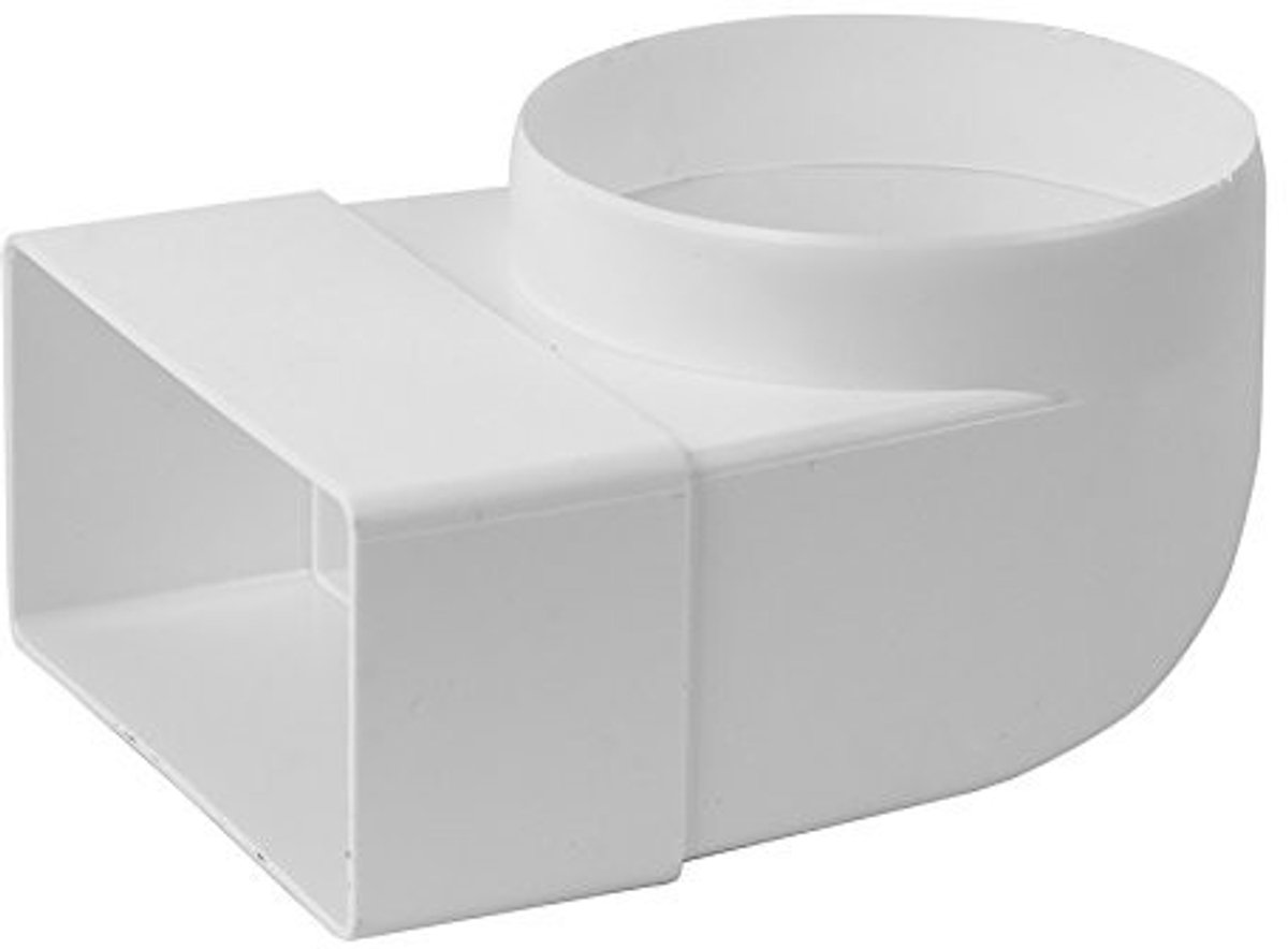 Elzusha - Flat Duct Diverter 90° voor Afzuigkappen - 110 x 55 mm naar Ø 100 mm