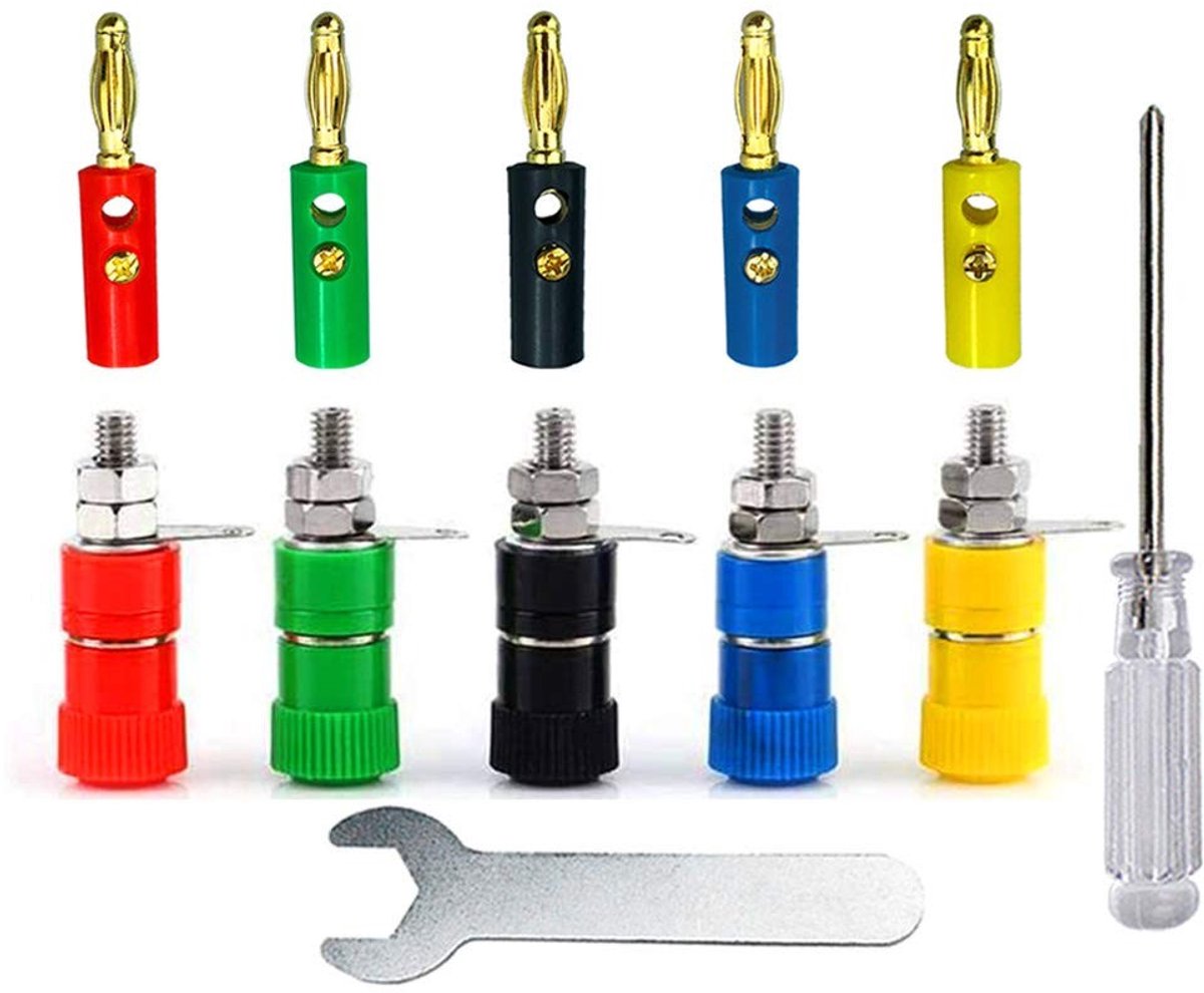 Elzusha - 20 Paar Banana Plug en Socket Connector Set