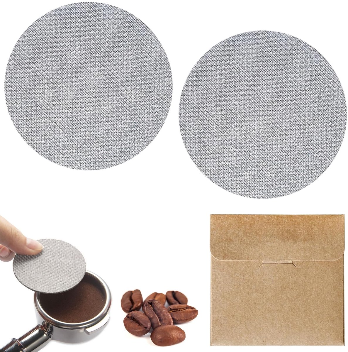 Elzusha - Set van 2 RVS Puck Screens voor Espresso