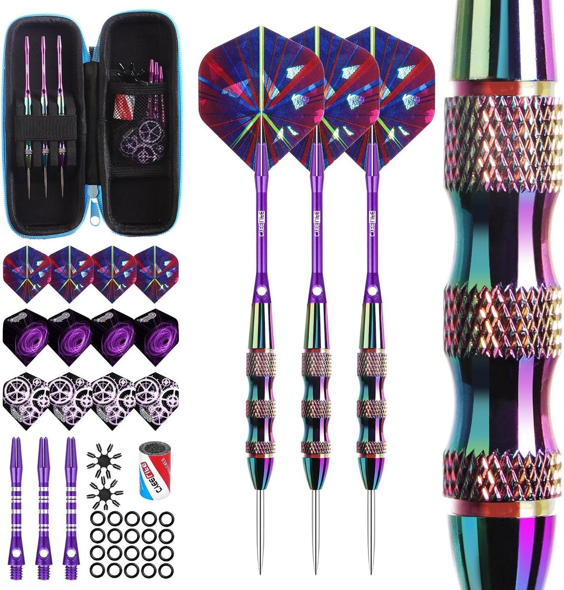 Dartpijlen set - Steeldarts - Darts spelen - Professionele kwaliteit - 3 stuks 22 gram - Metaal
