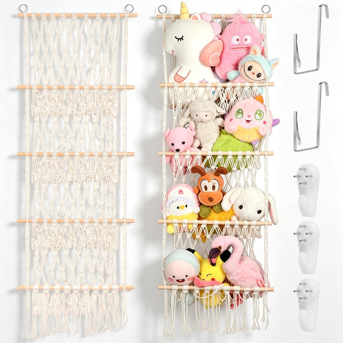 Elzusha - Opbergnet voor Knuffels - Verstelbaar - 94 × 42 cm
