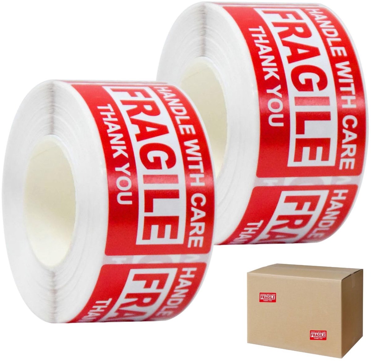 Elzusha - 500 Stuks Fragile Stickers voor Verzenddozen