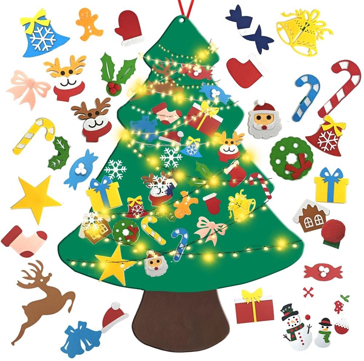 Elzusha - Adventskalender met 40 Stukken - Sneeuwman Kerstdecoratie voor Kinderen