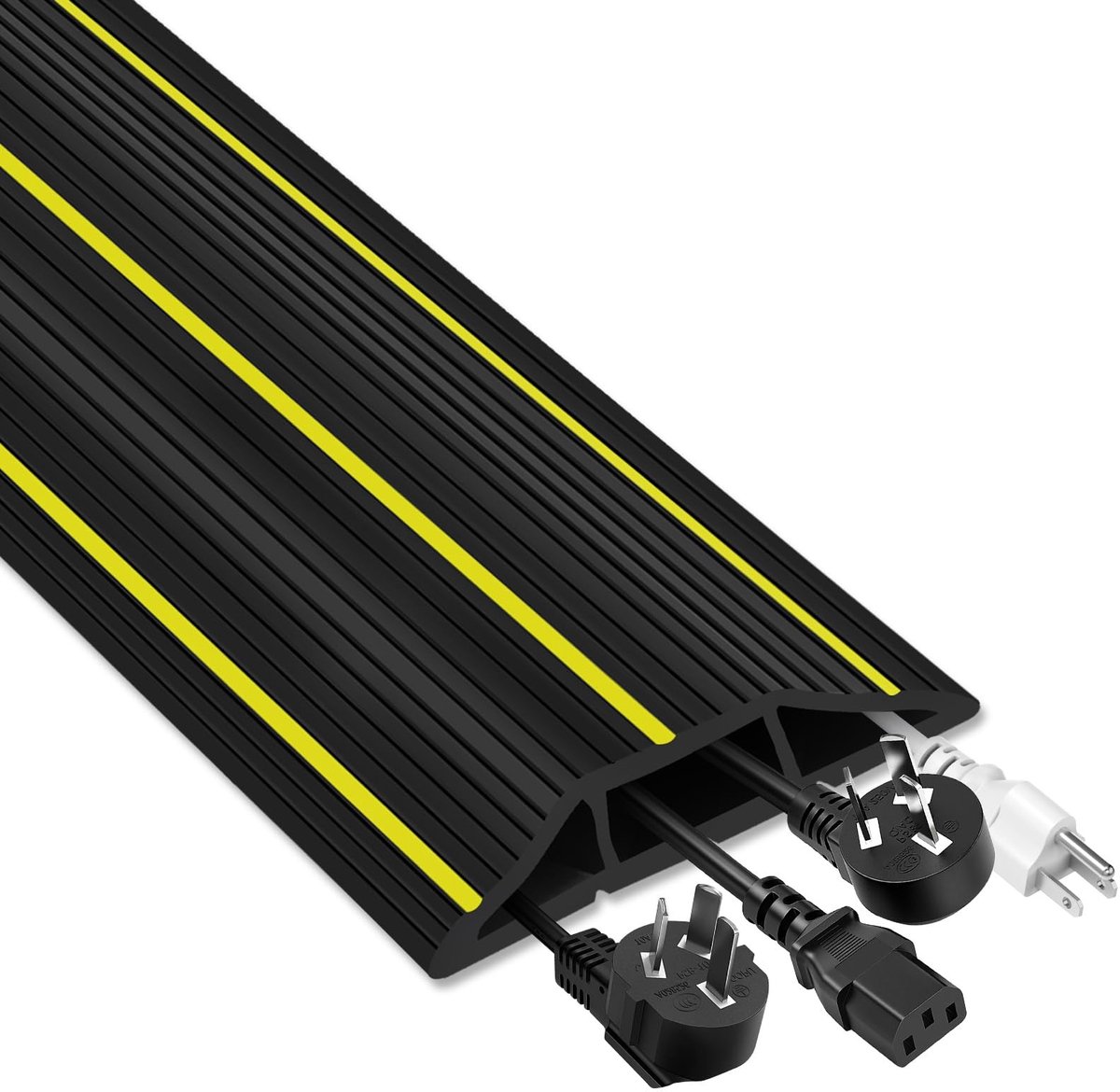 Elzusha - Vloerkabelbeschermer 3m Rubber Kabelbescherming voor Binnen en Buiten