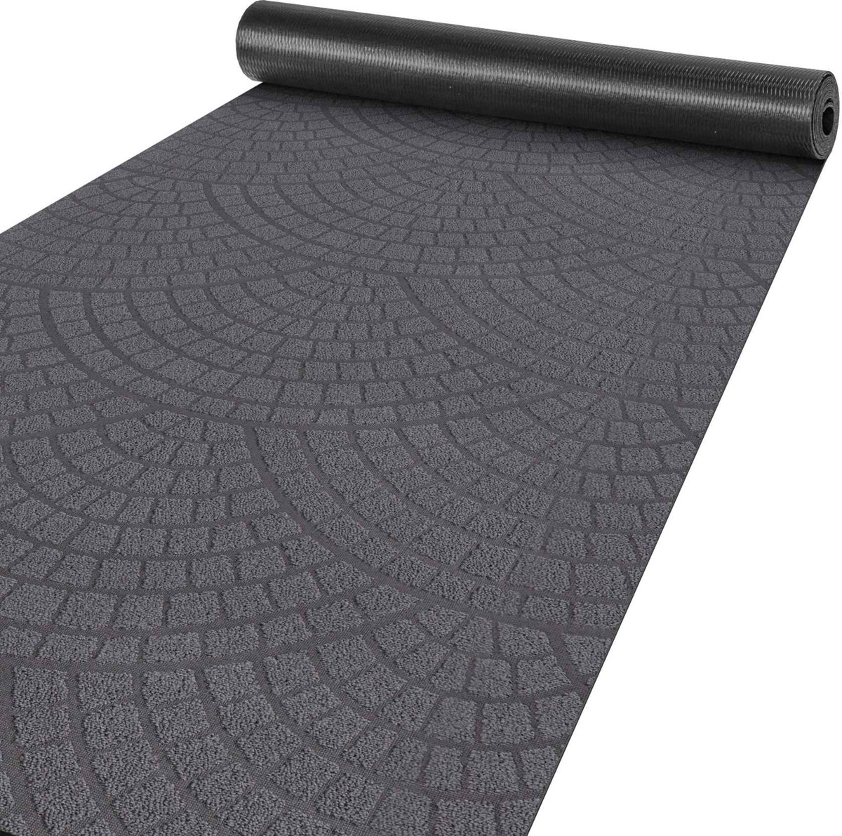 ANRO Tapijtloper Davis Antraciet 300x100cm – Velours Gangloper Antislip Keukenloper Hal Op Maat