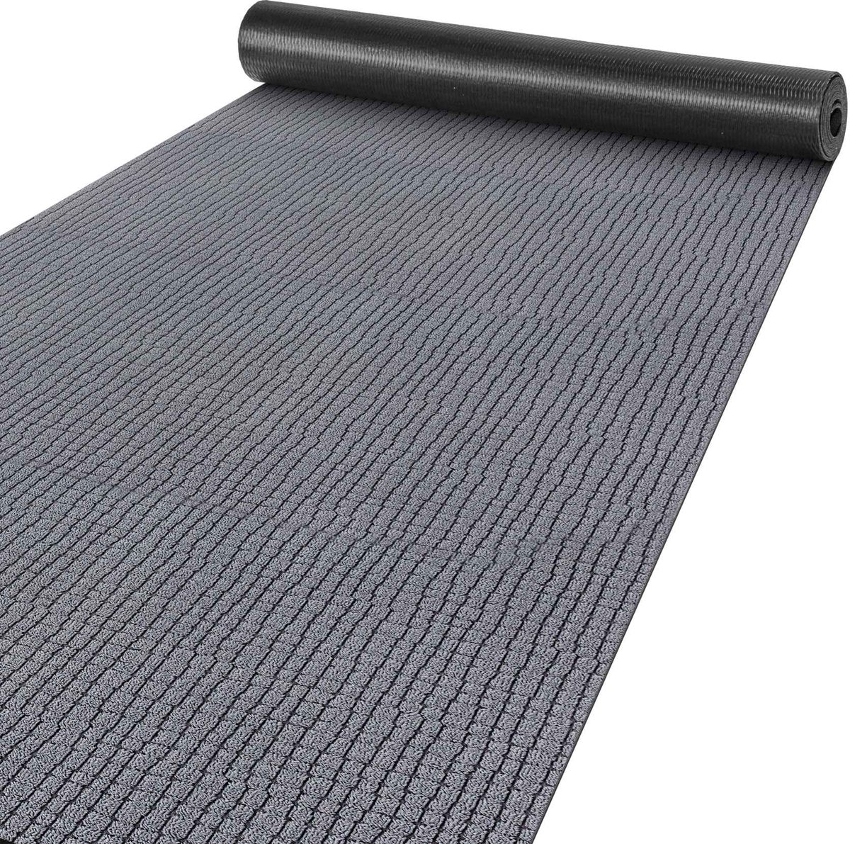 ANRO Tapijtloper Wilson Grijs 220x67cm – Velours Gangloper Antislip Keukenloper Hal Op Maat
