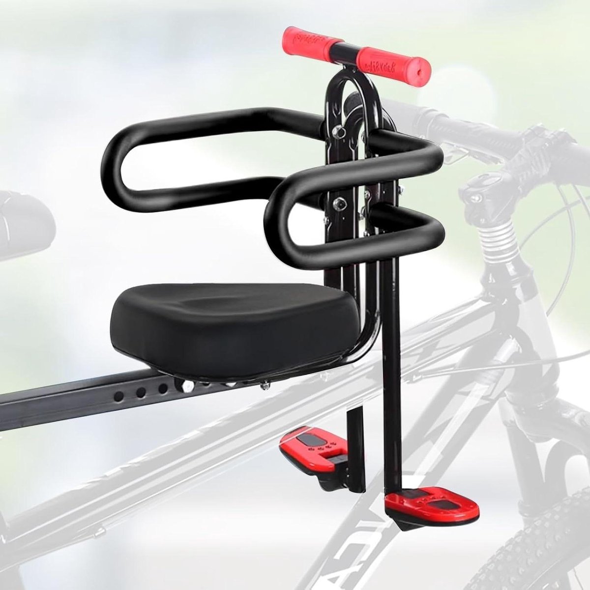 Kinder Fietsstoeltje - Voorstoeltje Kind - Veilig Fietsen - Met Arm- en Voetsteunen - Universeel - Zwart