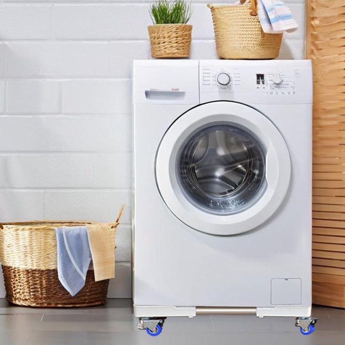 Afneembare Sokkels voor Huishoudelijke Apparaten - Zwart - 41-65 cm - Verstelbare Sokkels met Schokdemper en Wielen - Voor Wasmachines en Koelkasten
