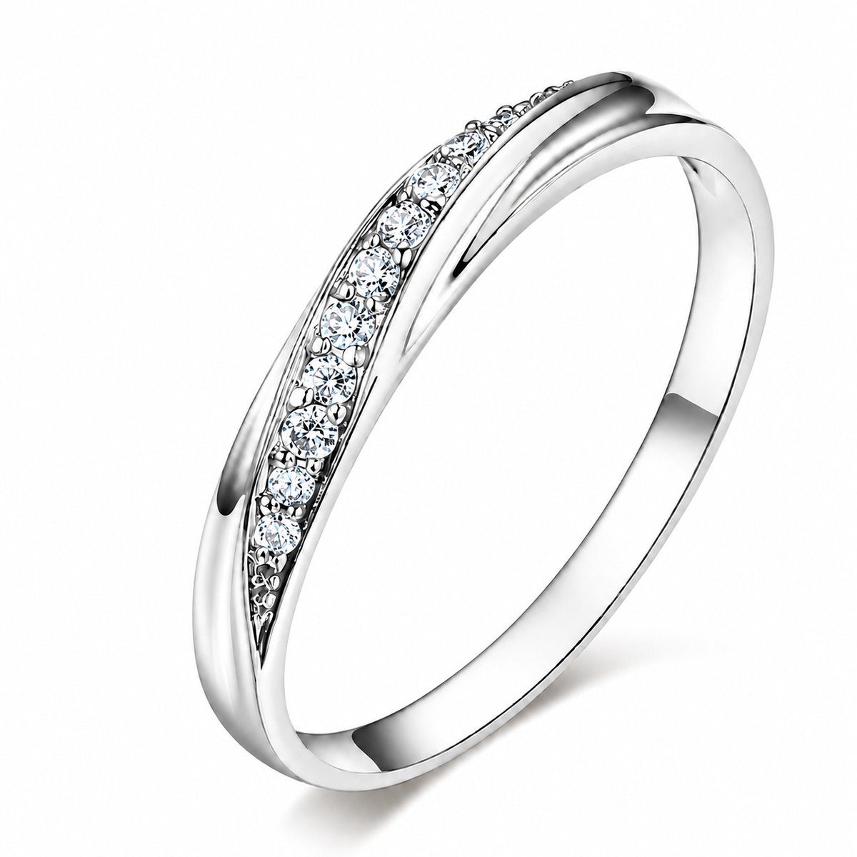 LGT JWLS - Dames ring - Zilver|Wit Metaal - Zirkonia