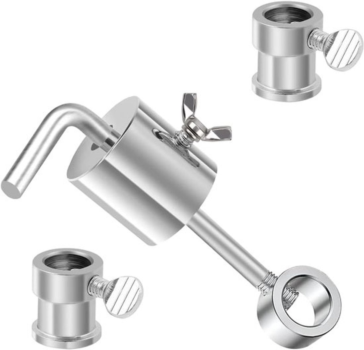 Grillcompensatiegewicht - RVS draai-spies - 286 g L-vormige barhamer - 2 stuks tegengewichten - Spindel tegengewicht voor 8-10 cm grillstaaf