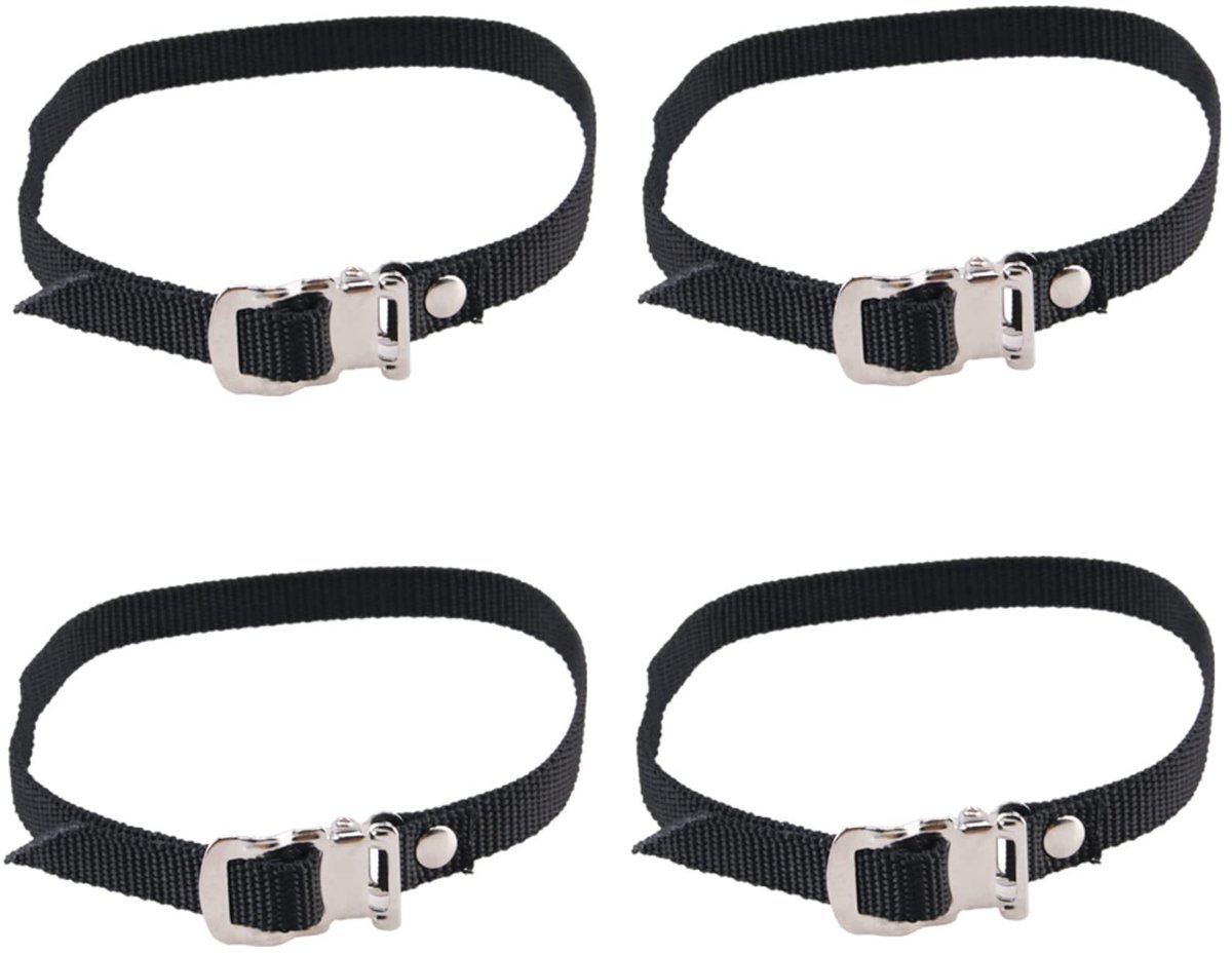 4 Stuks Fietspedalen met Verstelbare Voetriemen - Nylon Antislip Riemen