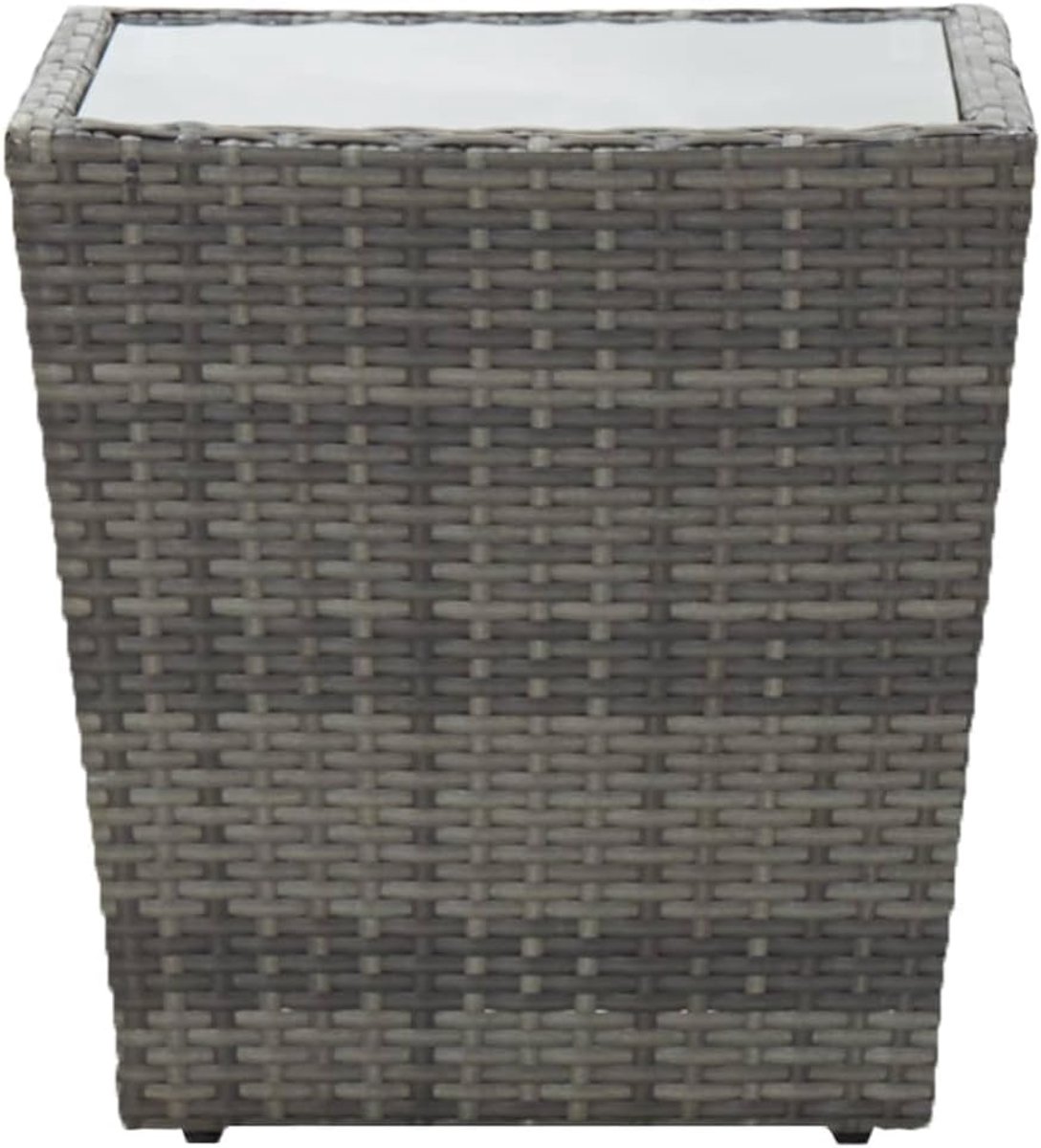Bijzettafel - Tuinmeubel - Buiten Ontspannen - Weerbestendig PE Rattan - 41.5x41.5x43 cm - Grijs