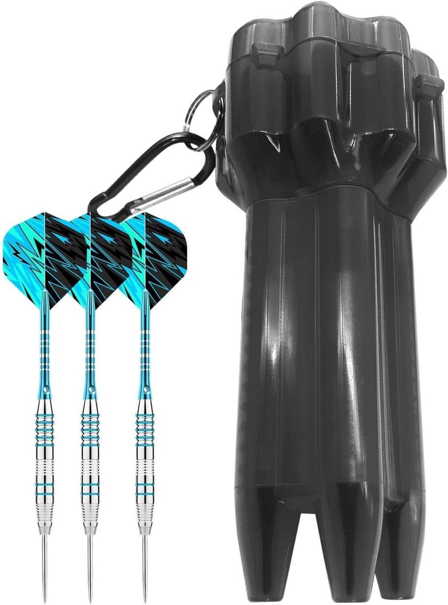 Dart opbergtas - Dart etui dartkoker - Darts vervoeren - Verstelbare lengte - 3 darts - Zwart