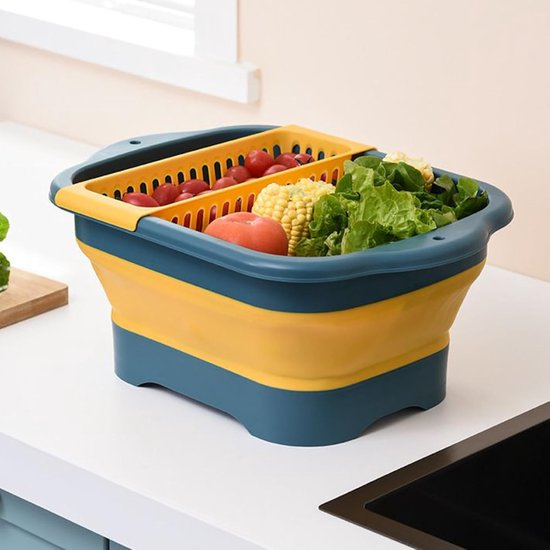 Opvouwbare Wasbak - Camping Afvoerbak - Kamperen Keuken - Geïntegreerde Zeef - 426 cm - Grijs — afbeelding 2