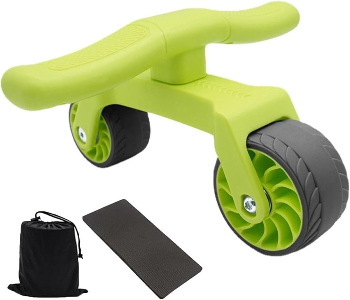 Buikwiel - Ab Roller - Core Training - Bredere Wielen - 25.5cm Diameter - Groen