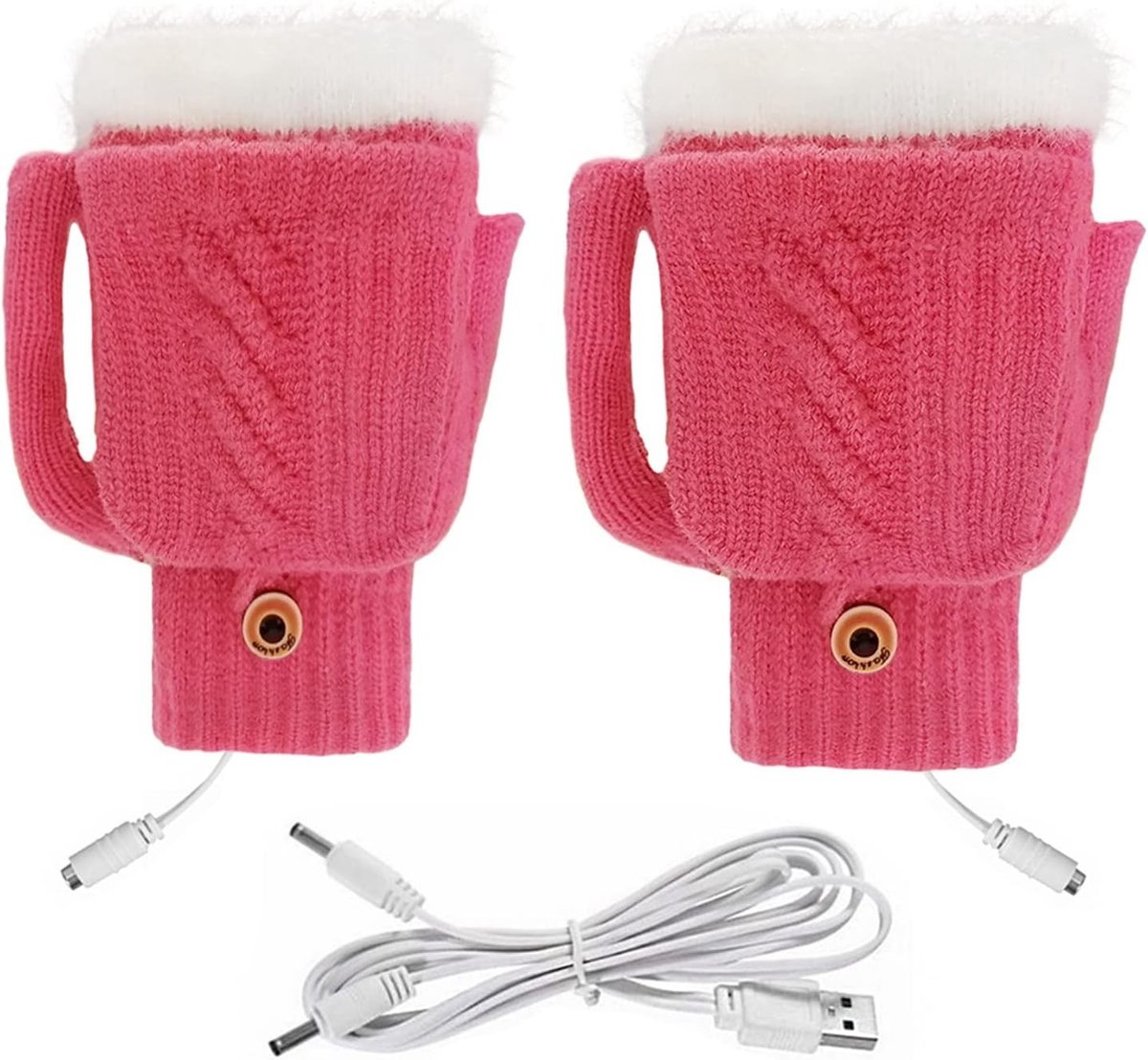 Verwarmde Vingerloze Handschoenen voor Laptop, Gaming en Typen - Oplaadbare USB Handwarmers voor Koude Winterdagen