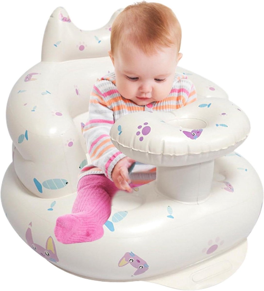 Baby vloerstoel - Opblaasbare sofa - Baby ondersteunen - Ingebouwde pomp - Voor 3+ maanden - Kittenmodel