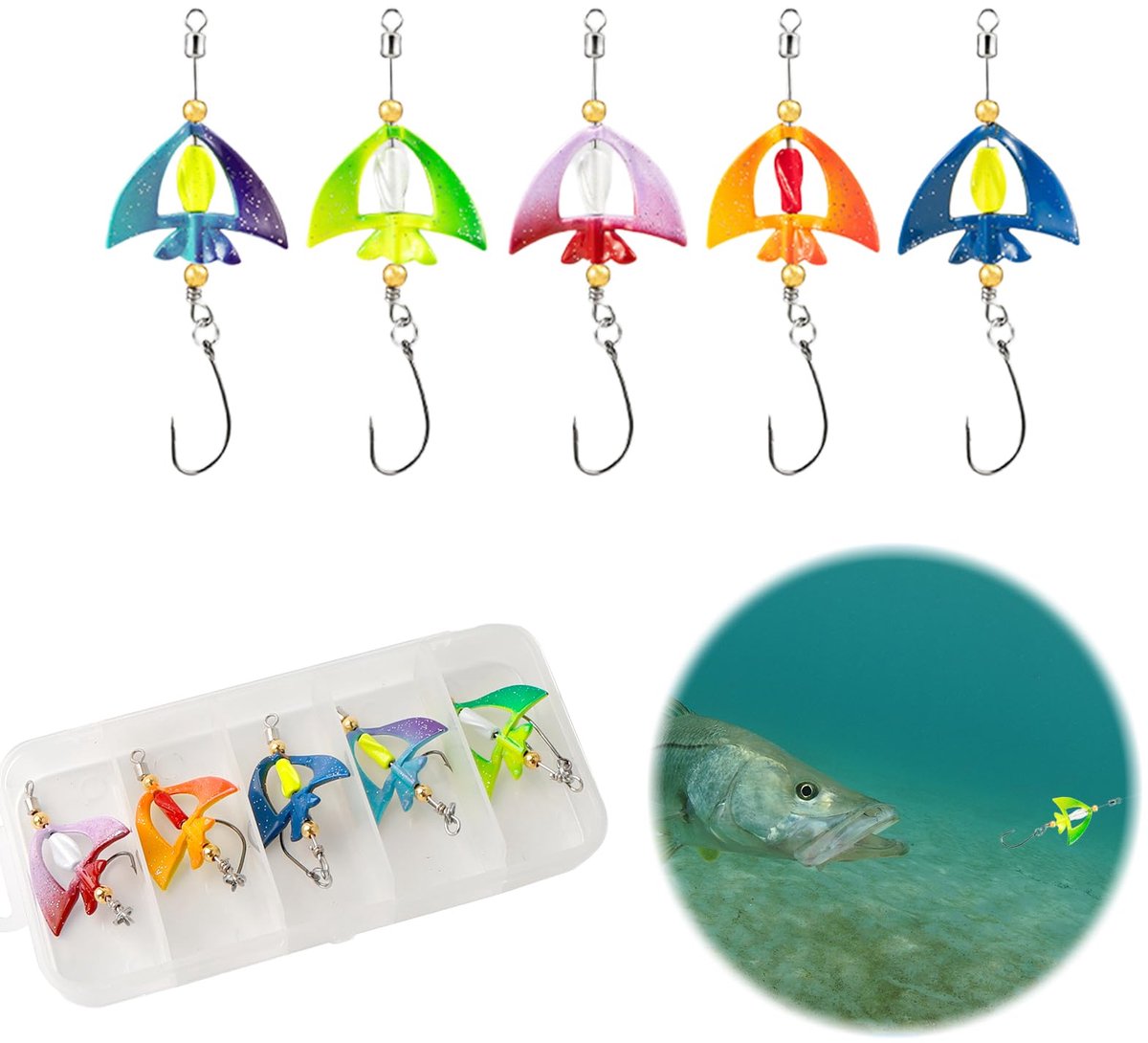 SnelShoppen - Double Spoon UV Actief, Zelfverlichtend, 35g, 5cm, Twister Spinner, Forelvissen Set, Hoogwaardige Forel Aas voor Succesvol Vissen