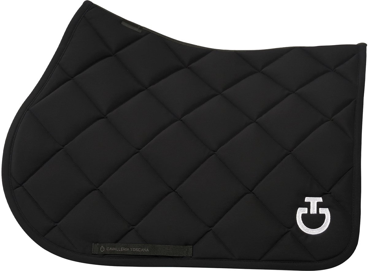 Cavalleria Toscana Diamond Quilted Jersey Zadeldek Jumping Full Zwart
