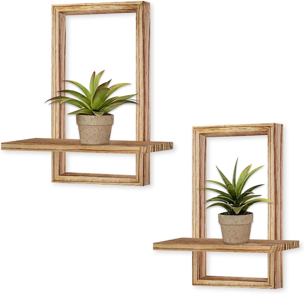 Houten Wandplanken voor Decoratie in Grijs - Ideaal voor Woonkamer, Slaapkamer en Kantoor