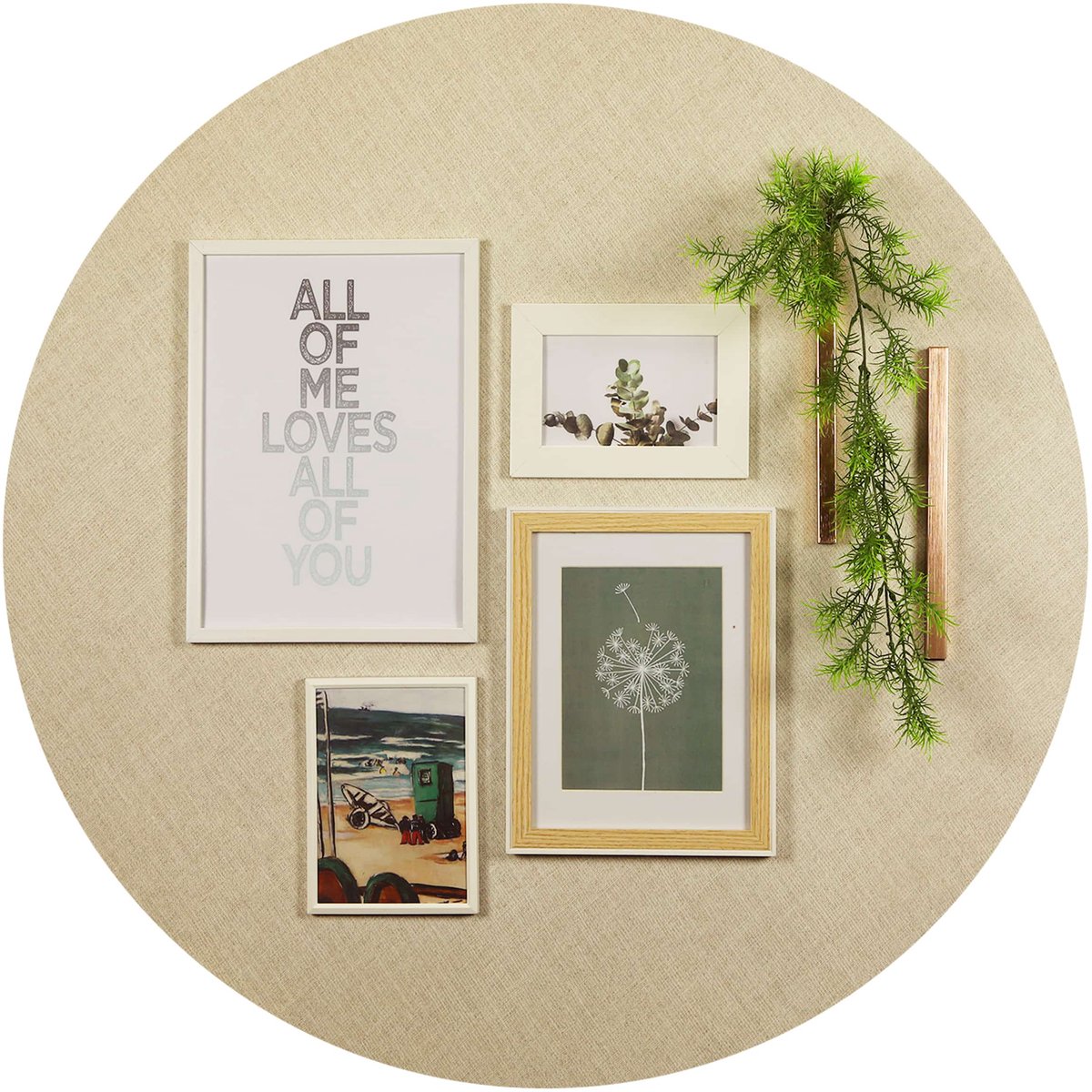 Design Magneetbord Rond - Fabric Sand - Rond - 80cm - Kamer26