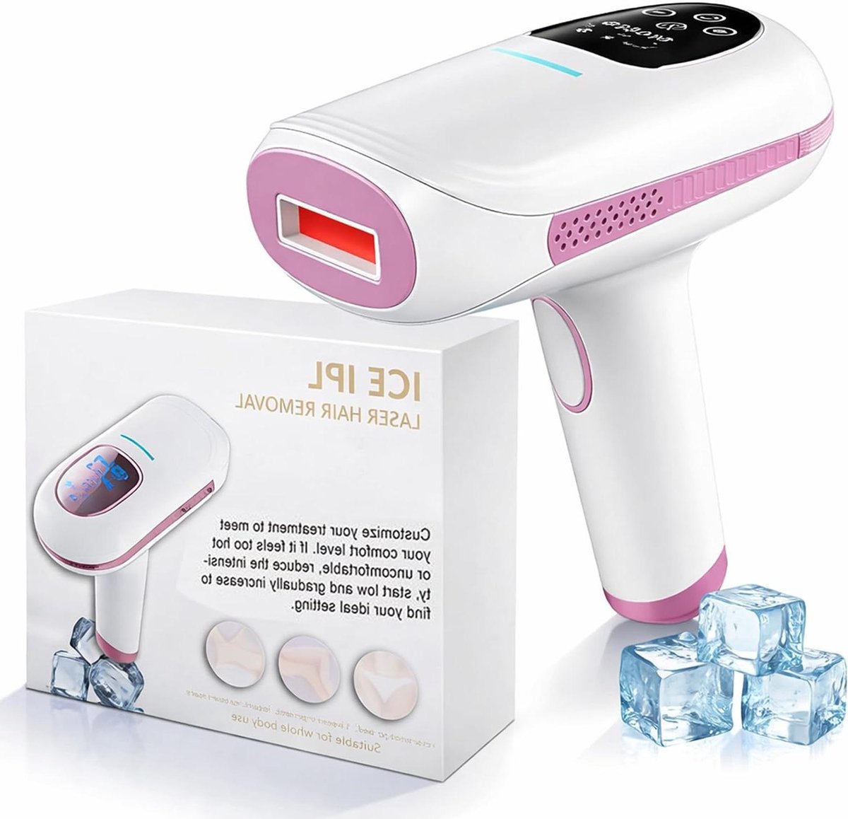 IPL Ontharingsapparaat - Laserontharing Apparaat IPL Ontharingssysteem - Permanente Ontharing - Met Ijskoeling - 999.000 Pulsen - Wit