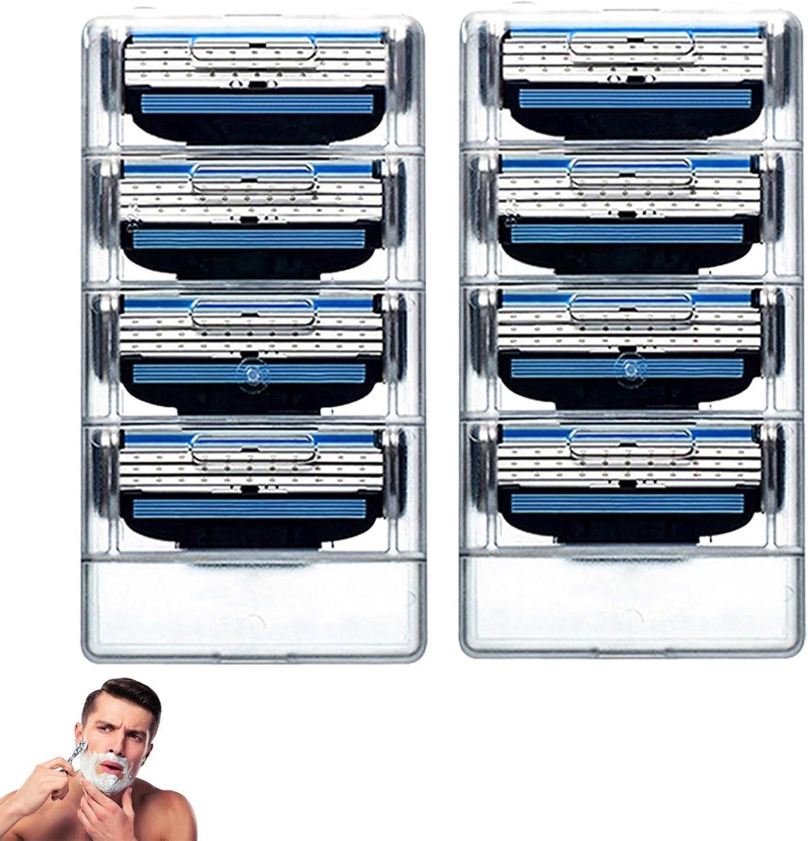 Scheermesjes Vervanging - Scheermes Cartridges - Glad Scheren - Geavanceerde Scherpte Technologie - 8 Stuks - Zilver