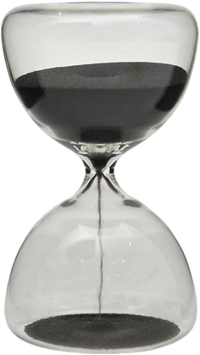 Zandloper 5 Minuten - Tijdklok Zand - Bureau Tijdbeheer - Decoratief Object - 6x105 cm - Zwart Geel