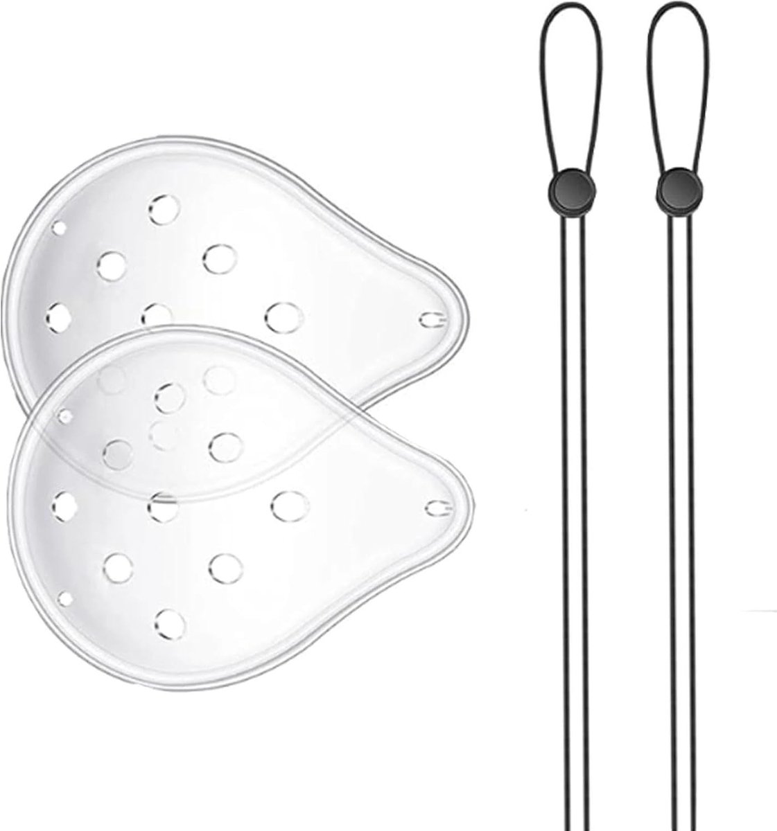 Medisch oogmasker voor volwassenen, 2 stuks, transparant plastic, bescherming bij cataractoperatie en plastische chirurgie, verstelbare riem, 9 gaten voor ventilatie