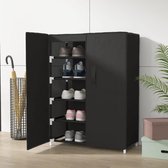 Schoenenkast - Schoenenrek Opbergkast - Schoenen Opbergen - 5 Lagen met Deuren - 60x28x90 cm - Zwart