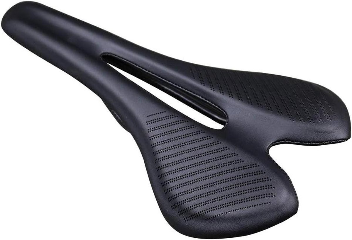 Fietszadel Carbon - Racefiets Zadel - Lange Afstand Fietsen - Ergonomisch Hol Ontwerp - 275 x 143 mm - Zwart