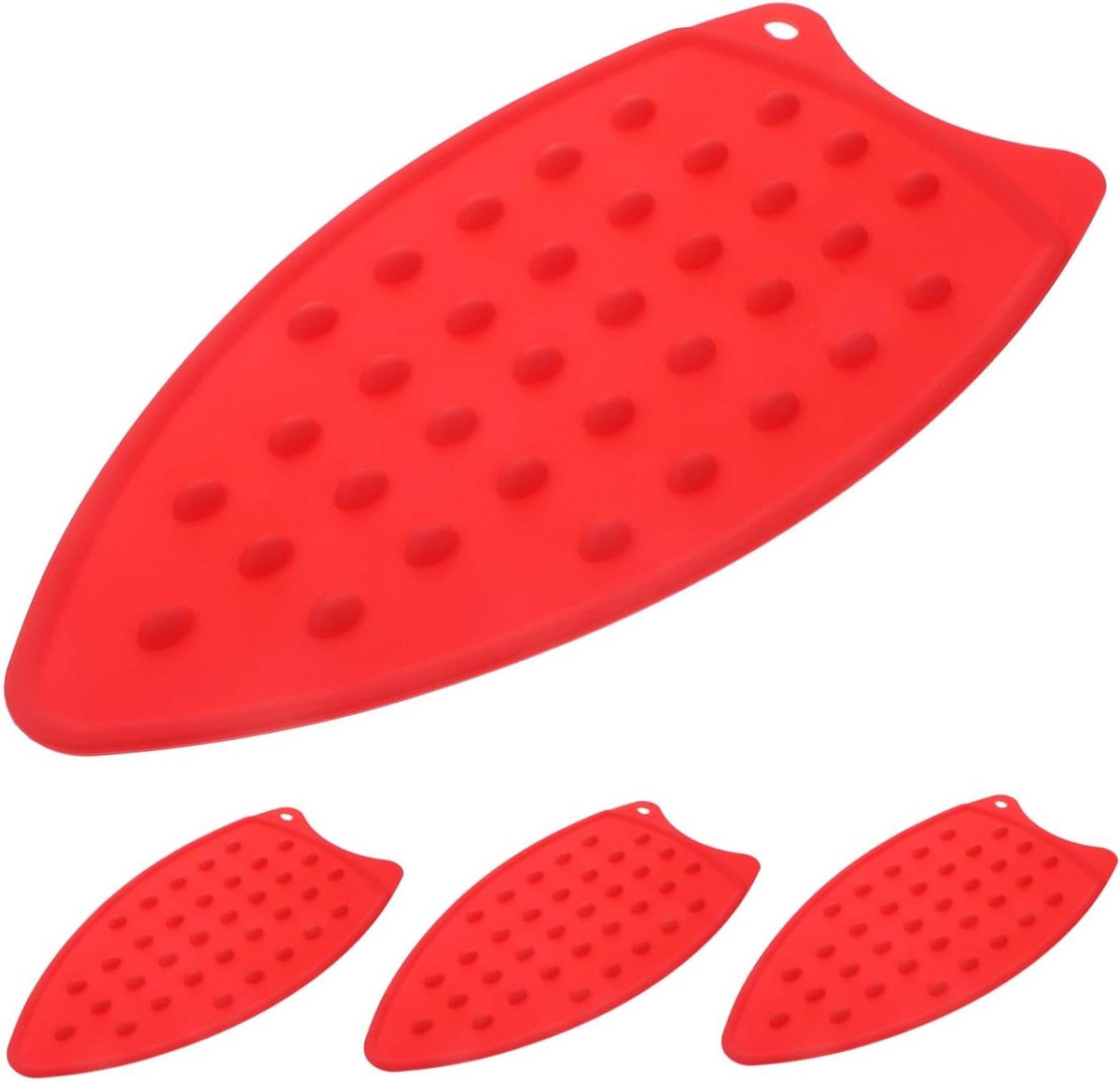 Strijkmat voor Tafel - Strijkijzer Rustmat Beschermer - Tafel Beschermen - Hittebestendig Siliconen - 26.5 x 14 cm - Rood
