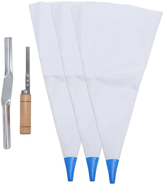 Metselmortelzak Set - Voeggereedschap Kit - Voegen van Stenen - Duurzame PVC Constructie - 3 Stuks - Grijs — afbeelding 2