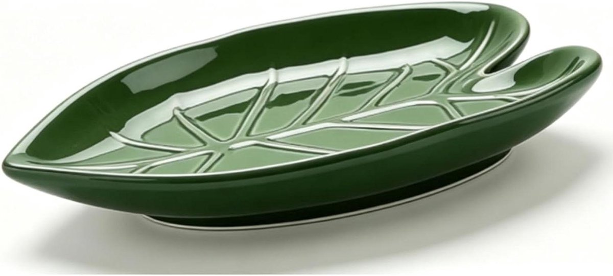 Lepelsteun Blad - Keukenhouder Lepel - Koken zonder knoeien - Charmant blad design - 14.5 x 12.5 cm - Wit