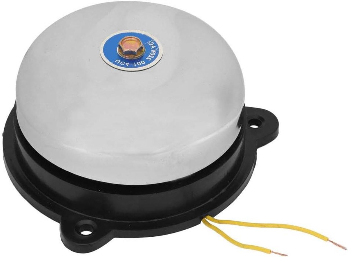 Elektrische Bel - Alarmbel Geluidssignaal - Veiligheidssignaal Geven - Roestvrij Staal - 100 mm Diameter - Zilver