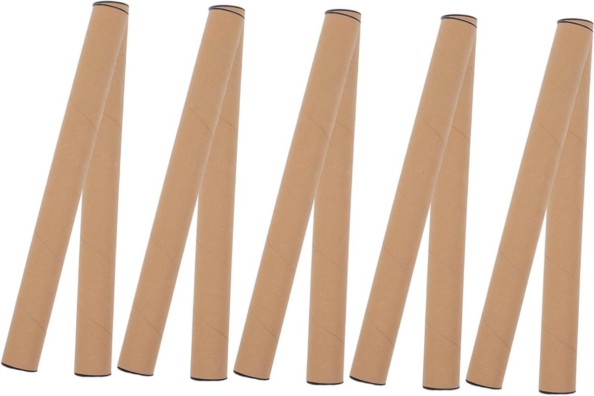 Papieren Buis - Postbuis Kokers - Documenten Verzenden - Met Plastic Doppen - 50 cm Lengte - Khaki