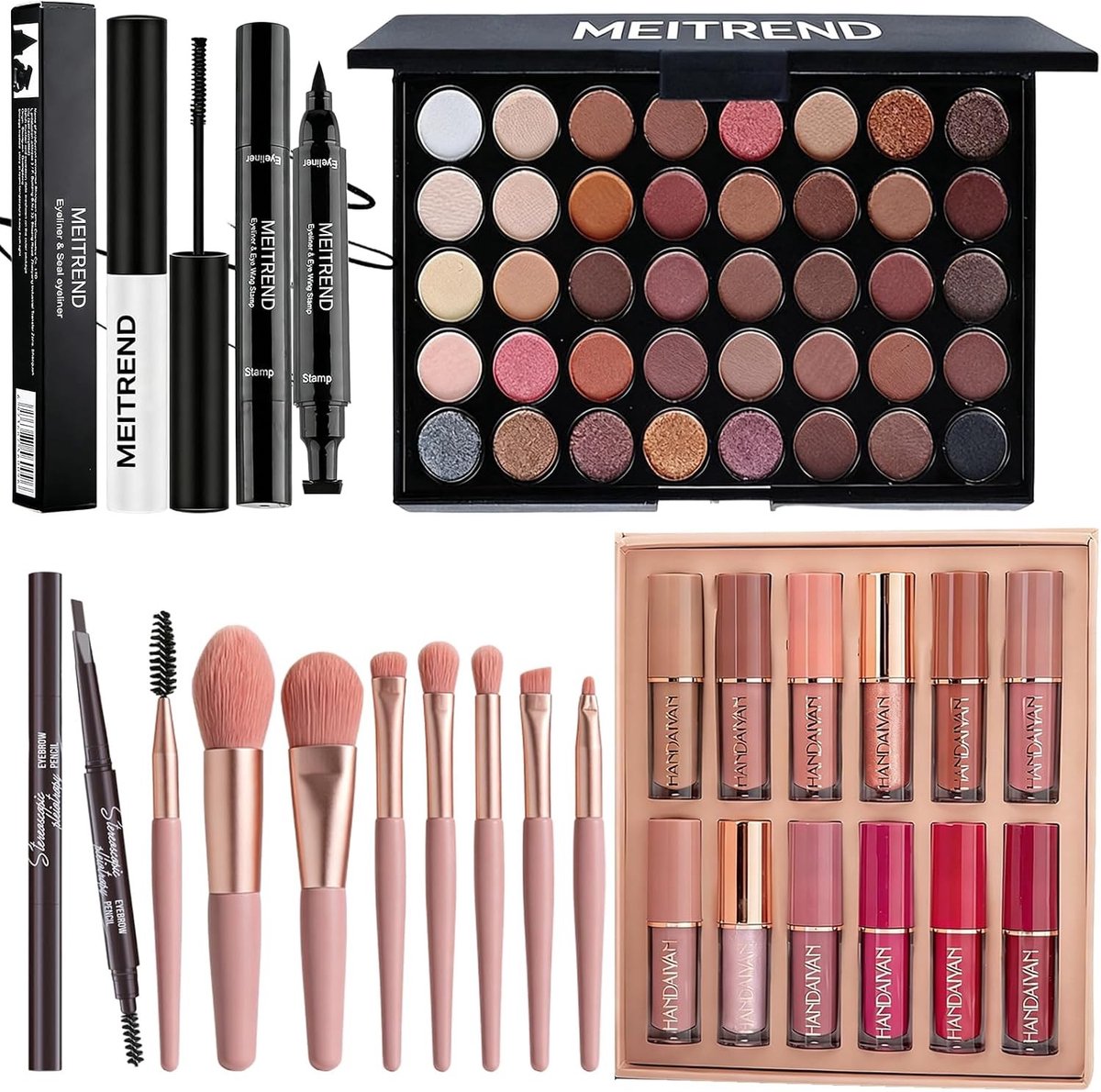 Make-upkoffer voor meisjes - Compleet - Inclusief Eyeliner, Oogschaduw, Mascara, Cushion Foundation en Lippenstift - Make-upset voor Beginners en Professionals