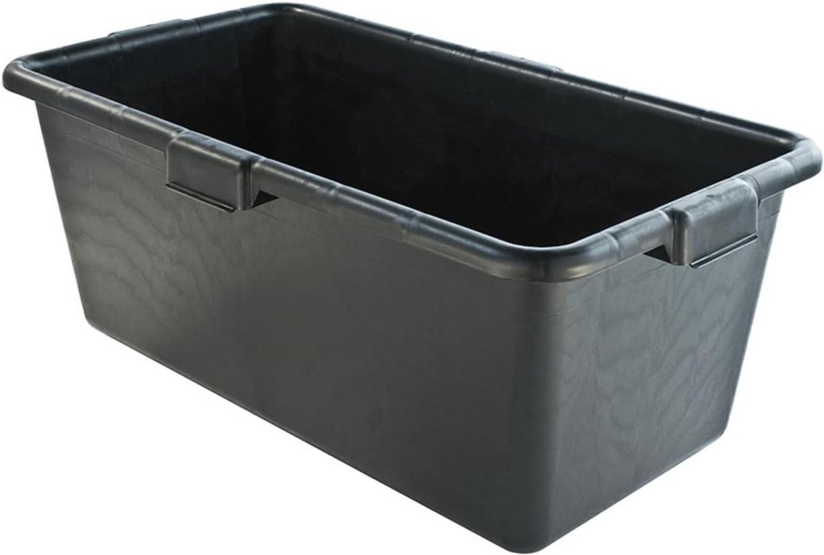 Morteltrog PVC - Betonkuip Mengbak - Bouwmaterialen Mengen - Professionele Uitvoering - 65 Liter - Zwart