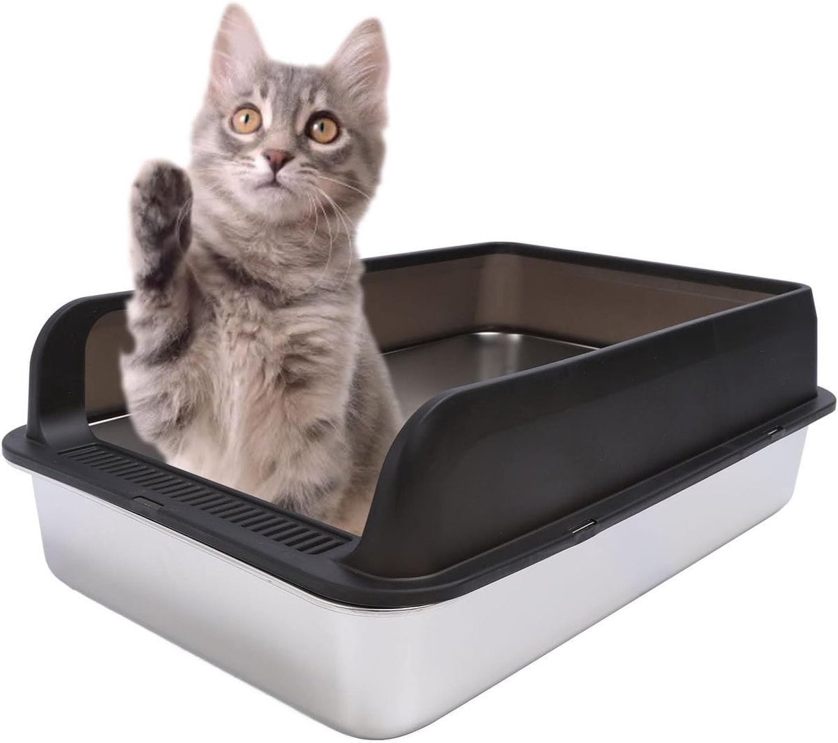 Kattenbak Roestvrij Staal - Kattenbak met Deksel - Hygiënisch Huisdierverblijf - Top Entry Design