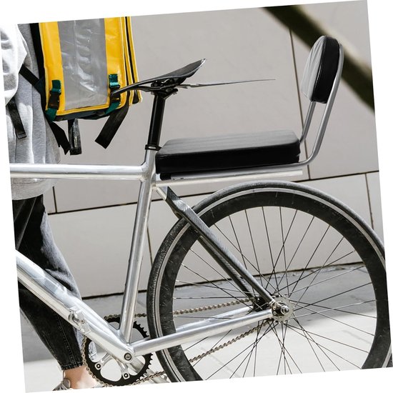 Bagagedrager kussen-kinderzitje fiets achter 6 jaar-fietszadelrugleuning - Lichtgewicht achterzadelkussen - Fietsachterzadelschuim - Zwart - 28x17 cm — afbeelding 5
