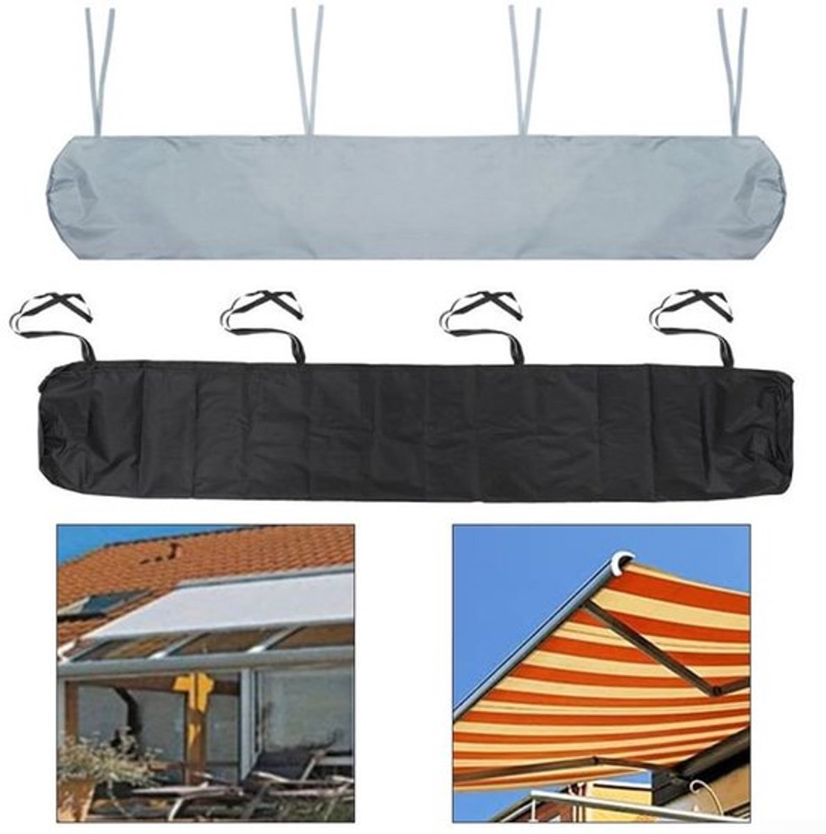 Luifelhoes Waterdicht - Zonnescherm Onderdak - Terrasluifel - Buitenpatio Bescherming - Zwart 3,5 m - Oxford-doek 210DPU