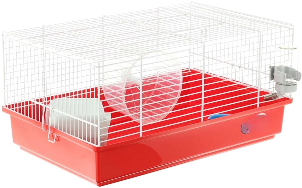 NIVA® Hamsterkooi - Knaagdierenkooi - Hamster Kooien - Rood - 46cm x 30cm x 23cm