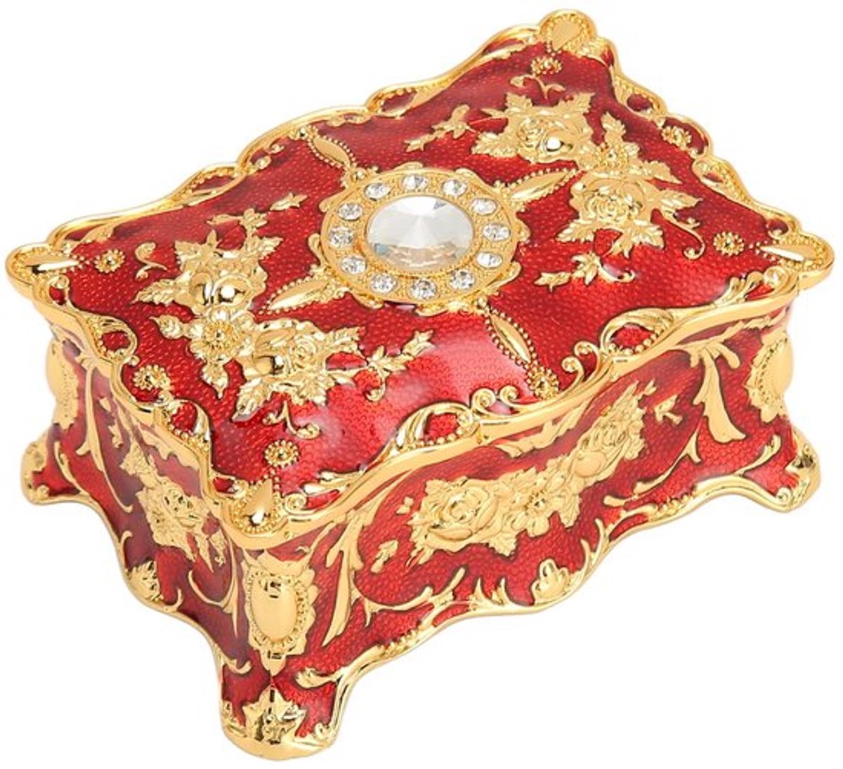 Sieradenbox Vintage - Antiek Metalen Sieradendoos - Organisatie voor Kettingen/Armbanden - Ringen/Oorbellen - Hoogwaardige Materialen - Fluwelen Voering - Juwelenkistje