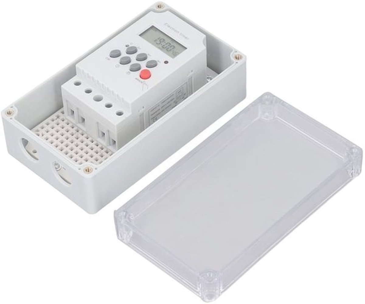 Zwembadpomptimer Digitale Timerbox - Waterbestendig - 28x Aan/Uit Instellingen - 7 Dagen Herhalingscyclus - Handmatige Knop - Automatische Zomertijdmodus - Tijdschakelaar
