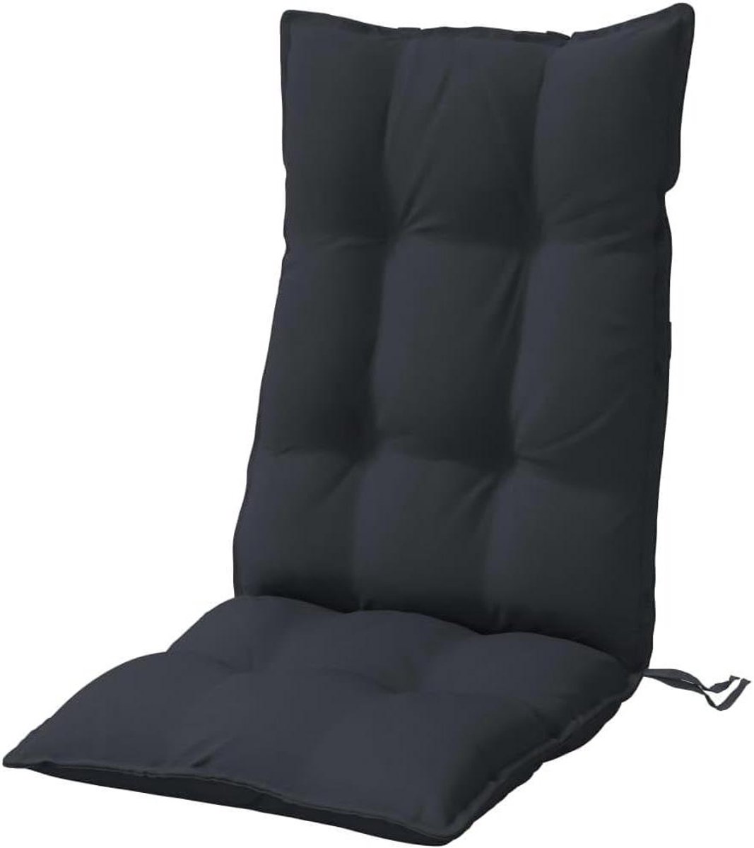 Stoelkussens Hoge Rug - Tuinkussens Zitkussens - Comfortabel Zitten - Waterafstotend Oxford - 120 x 50 cm - Zwart