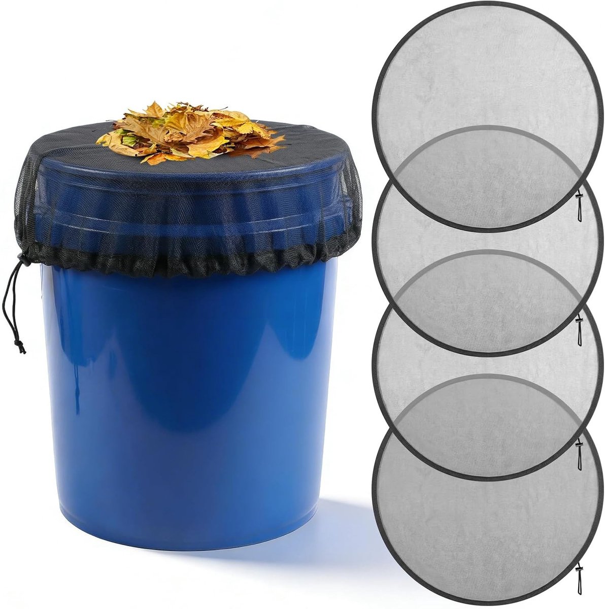 Regentonnet - Zwart - Diameter 100 cm - Met Verstelbare Muggenbescherming - Voor Regentonnen