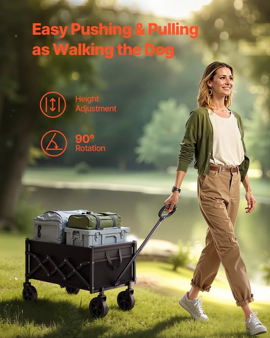 Chelsey-store - Bolderkar - Bolderwagen - Tot 102 kg - Opvouwbaar - PVC Wielen - Zwart - 59 × 36,5 × 26 cm — afbeelding 5