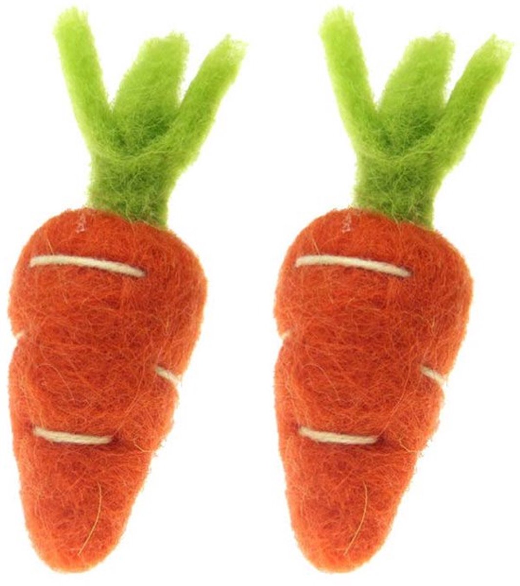 Set van 2 Wol Vilt Wortels - Schattige Stof Radijs Charms voor Pasen - DIY Haarspeld Accessoires